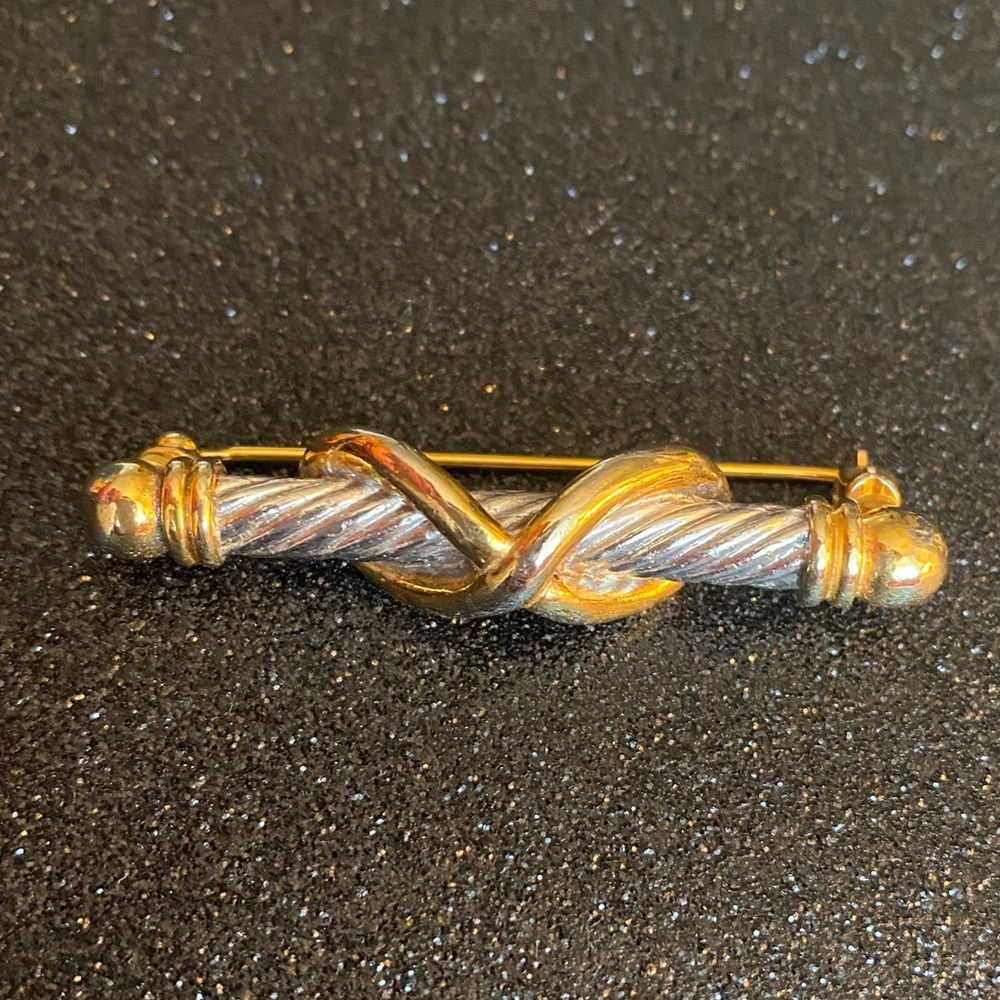 Anne Klein Silver and Gold Brooch - Picture 2 of 8